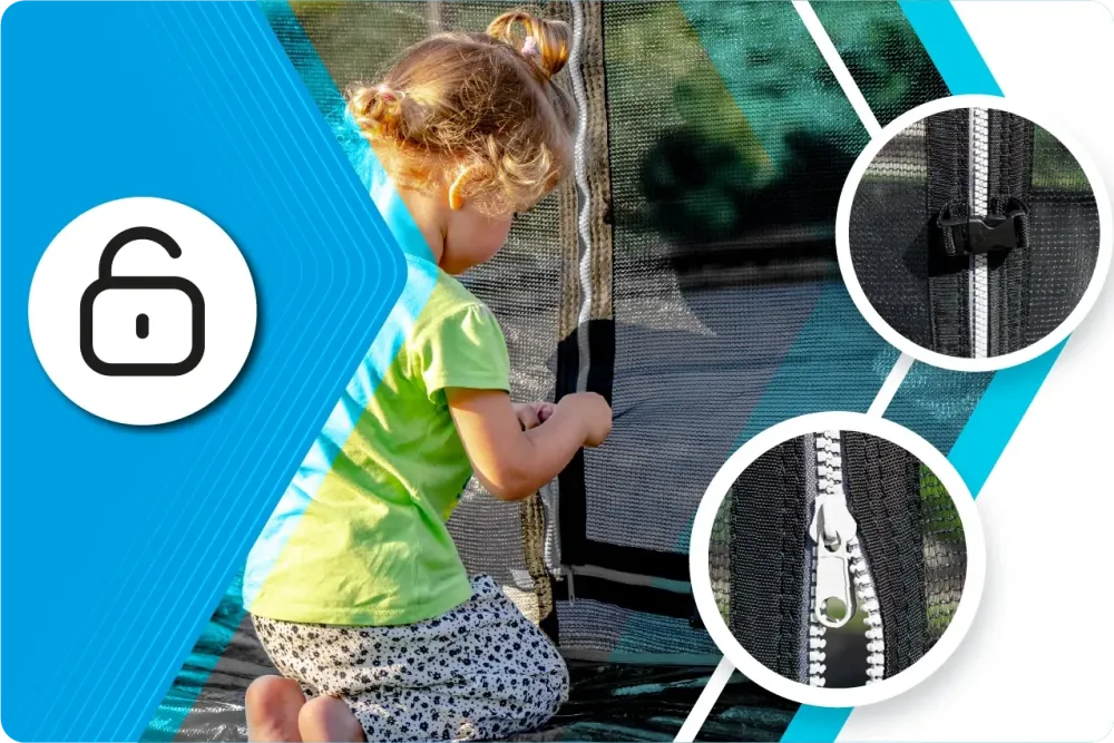 Батут THUNDER INSIDE ELITE з внутрішньою сіткою 8 футів 244 см чорний Київ - фото 8