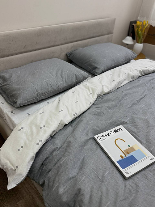 Ecotton Комплект постільної білизни Ecotton двоспальний 180х215 см двосторонній сірий Київ - фото 6