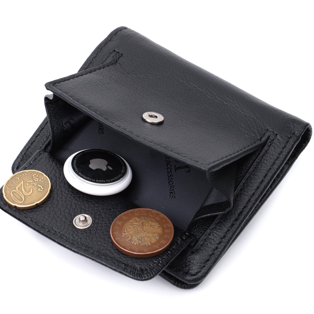 Вертикальный кошелек для женщин из натуральной кожи Черный (ST Leather) Киев - изображение 2