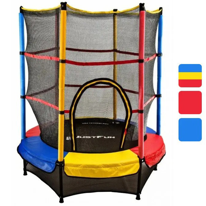 Дитячий батут 140 см Just Fun із захисною сіткою для дітей Різні кольори Київ - фото 1