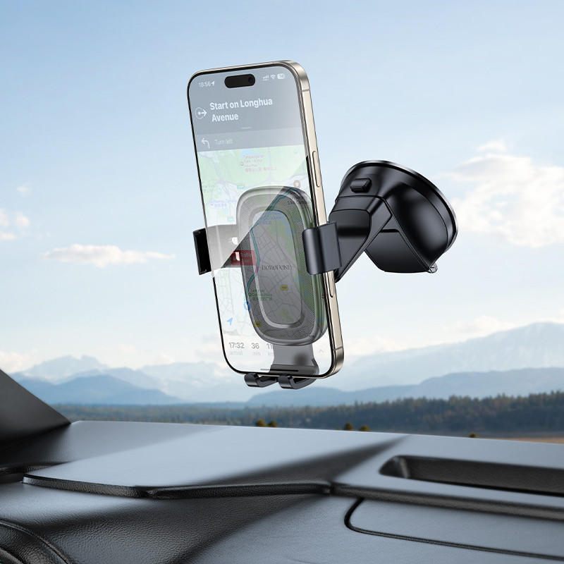 Автотримач для телефона BOROFONE BH130 Follower gravity car holder(center console) Black Киев - изображение 8