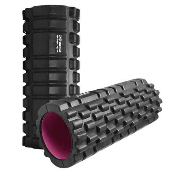 Масажний ролик (роллер) Power System PS-4050 Fitness Foam Roller Black/Pink (33x15см.) Каменское