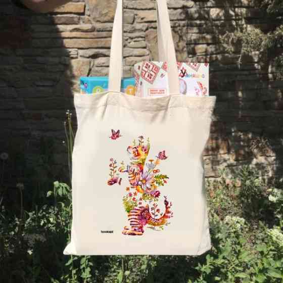 Екошопер BookOpt BK4050 Грайливий кіт з метеликом бежевий Луцьк