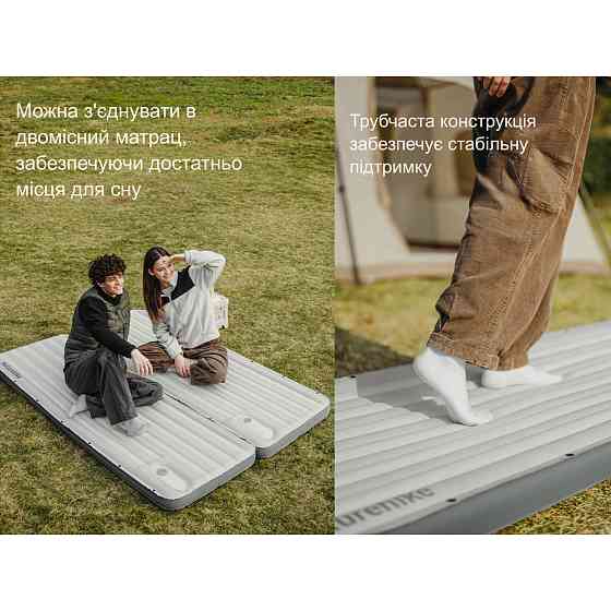 Матрац туристичний надувний одномісний  Naturehike CNK2450WS035, 198х68х9.5 см, коричневий із вбудованою помпою для надування Киев