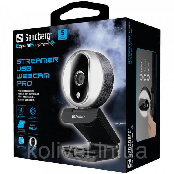 Веб-камера Sandberg Streamer Webcam Pro Full HD Autofocus Ring Light (134-12) Київ - фото 4