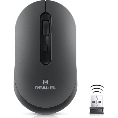 Мышка REAL-EL RM-470W Wireless/Bluetooth Dark Gray (EL123200049) Винница - изображение 8