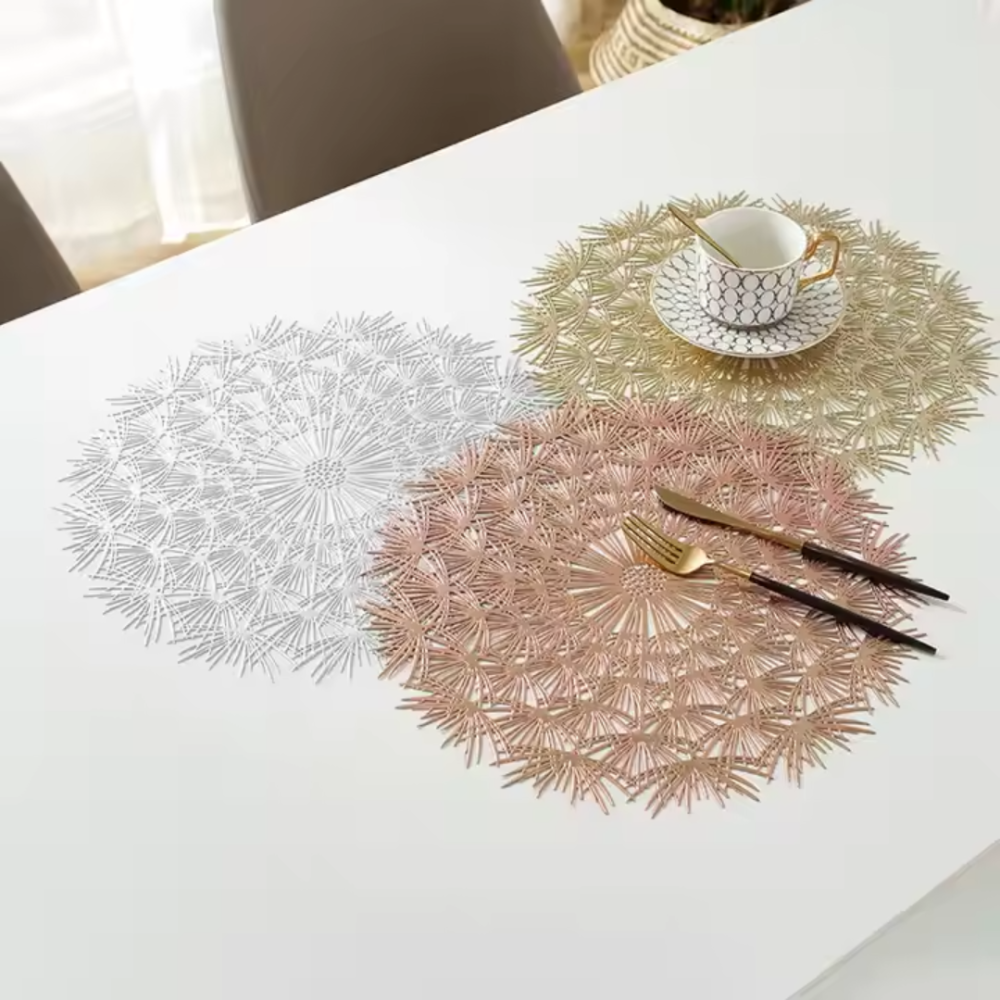 Сервірувальна серветка під гаряче кругла, килимок сервірувальний килимок сріблястий набір 2 шт Кам'янець-Подільський - фото 4