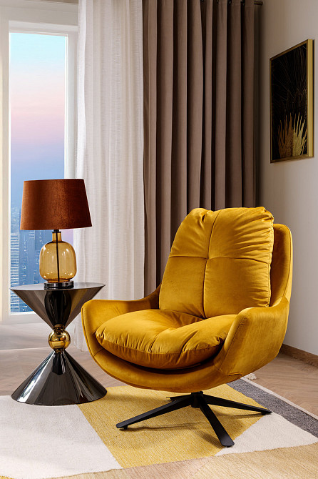 Крісло VIVIEN VELVET чорний мат каркас/карі BL.68 Київ - фото 5