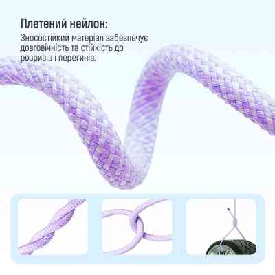 Дата кабель USB-C to Lightning 1.0m 27W purple ColorWay (CW-CBPDCL061-PU) Винница