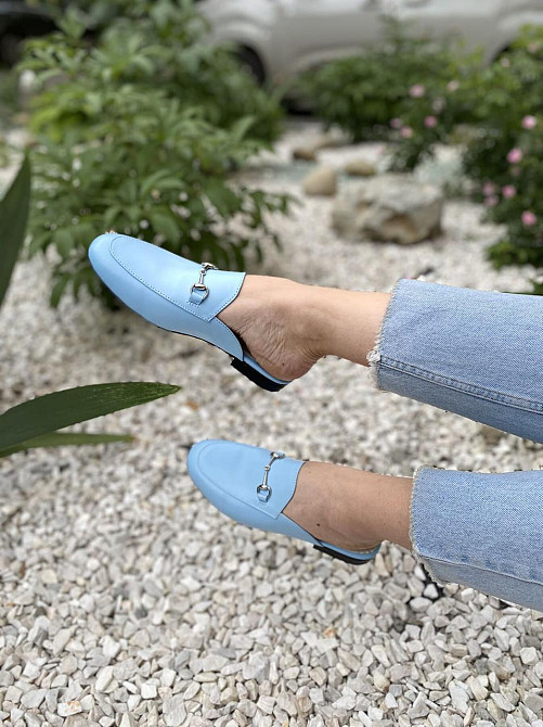 Olli Шльопанці жіночі OLLI Л-1-10152 блакитні (літо, шкіра натуральна) (4550) Коломия - фото 8