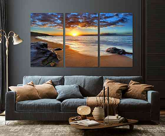 Модульна картина у вітальню/ спальню     Природа моря      ART-042_3A Київ