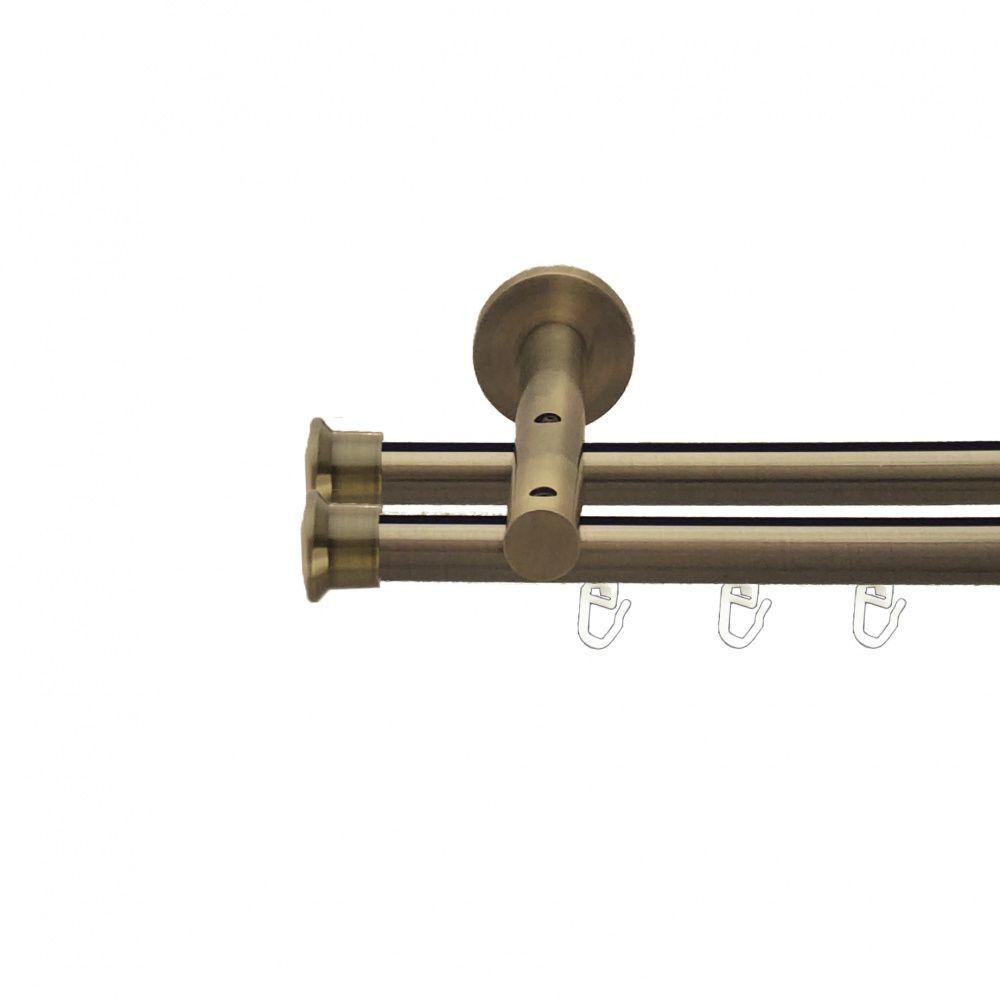 Карниз Orvit Дуо металевий дворядний реверсивний профільна труба  Антик 19\19 мм 160 см (7219325) Львов - изображение 1