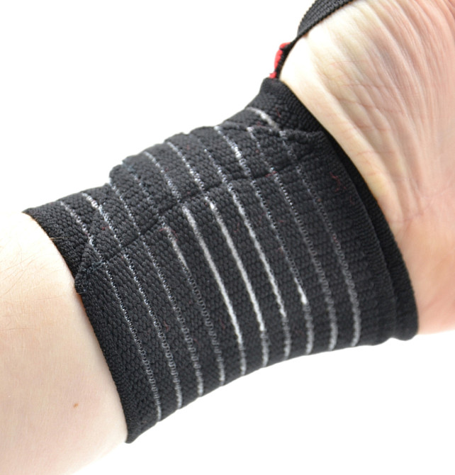 Кистьові бинти Power System PS-6000 Elastic Wrist Support Black/Red (пара) Каменское - изображение 7
