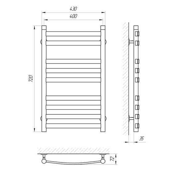 Водяна сушарка для рушників Laris Кватро Класик П9 400х700 Київ