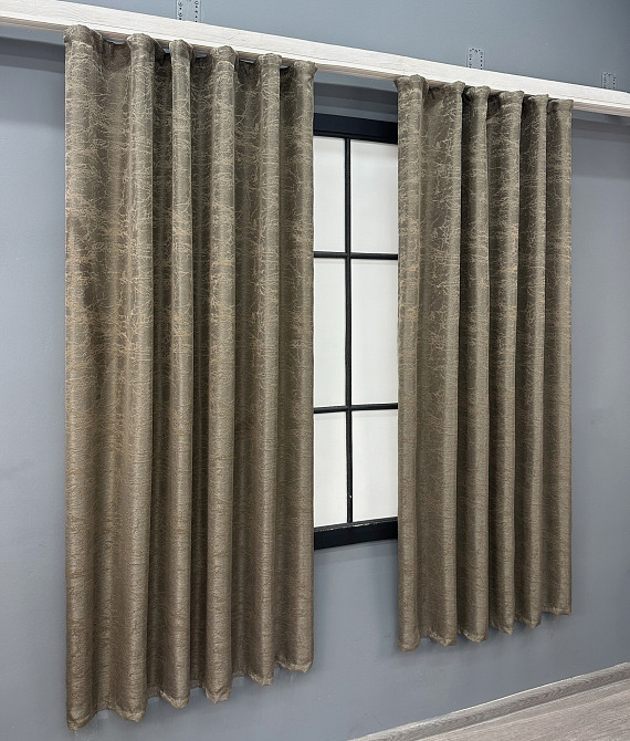 Комплект коротких штор VR-Textil Жакард Viva Marmo № 1786ш Какао 130х170 см 2 шт (35-0373) Київ - фото 3