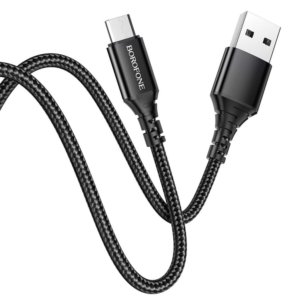 Кабель BOROFONE BX54 Ultra bright Micro-USB 1m 2.4A, колір чорний BX54MB Одеса - фото 1