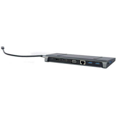 Концентратор Cablexpert USB-C 9-in-1 (USB-hub + HDMI/VGA/PD/CR/LAN/3.5mm) (A-CM-COMBO9-02) Винница - изображение 4