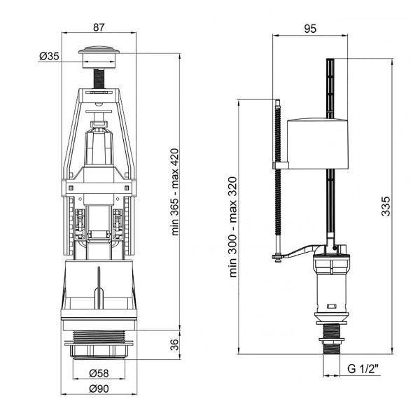 Арматура для бачка с клапаном нижней подачи PolMark PM 43 AY 30 01 Харьков - изображение 2