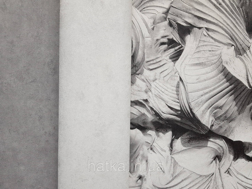 Шпалери вінілові на флізеліні гарячого тиснення DU&KA 1.06х10 вензель основа під штукатурку сірі коричневі Київ - фото 3