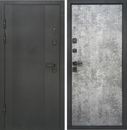 Вхідні двері БЦ Дністер Чорний муар + Мармур 960х2050 см Стильні вхідні двері Вуличні вхідні двері Київ