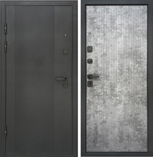 Вхідні двері БЦ Дністер Чорний муар + Мармур 960х2050 см Стильні вхідні двері Вуличні вхідні двері Київ - фото 1