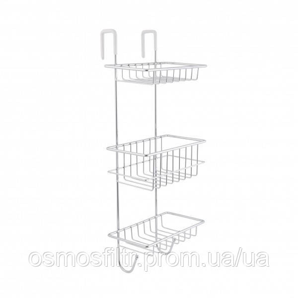 Полка Axentia 3-ярусная с 2-мя крючками на душевую кабину 22х17х57 см (128421) Киев - изображение 1