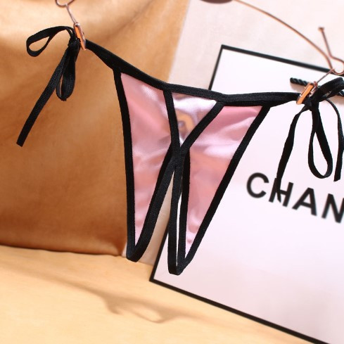 Трусы с разрезом шелковые женские, розовые - размер универсальный, регулируются Киев - изображение 2