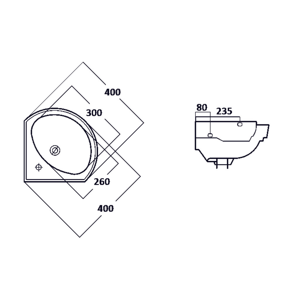 УМЫВАЛЬНИК КУТОВИЙ 40 CORNER WB-CO-40 (000032021) Киев - изображение 2