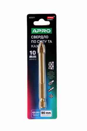 Свердло для скла та кахлю 4 грані HEX 10 мм PRO APRO Рівне