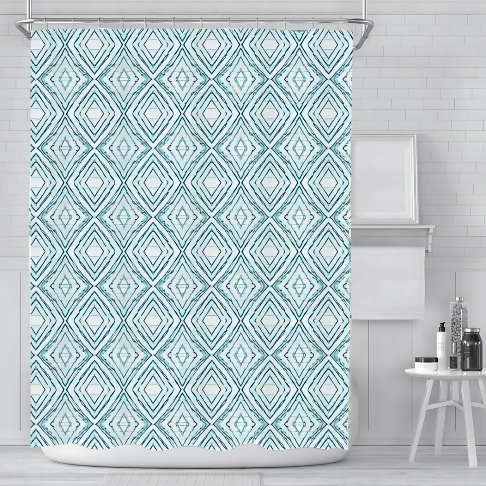 Штора для ванної та душу 178x183 см, шторка з принтом для ванної та душової кімнати з металевими гачками Кам'янець-Подільський - фото 1