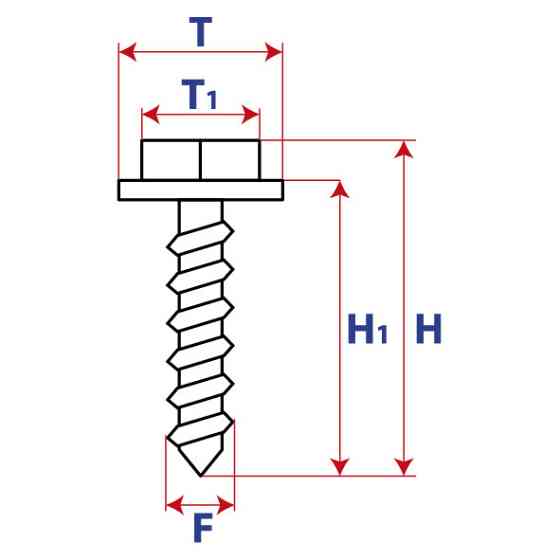 Саморізи, під ключ С фланцем, Сріблястий, Метал, Розміри (мм): F-7 H1-20. Марка автомобіля: AUDI, SEAT, Київ