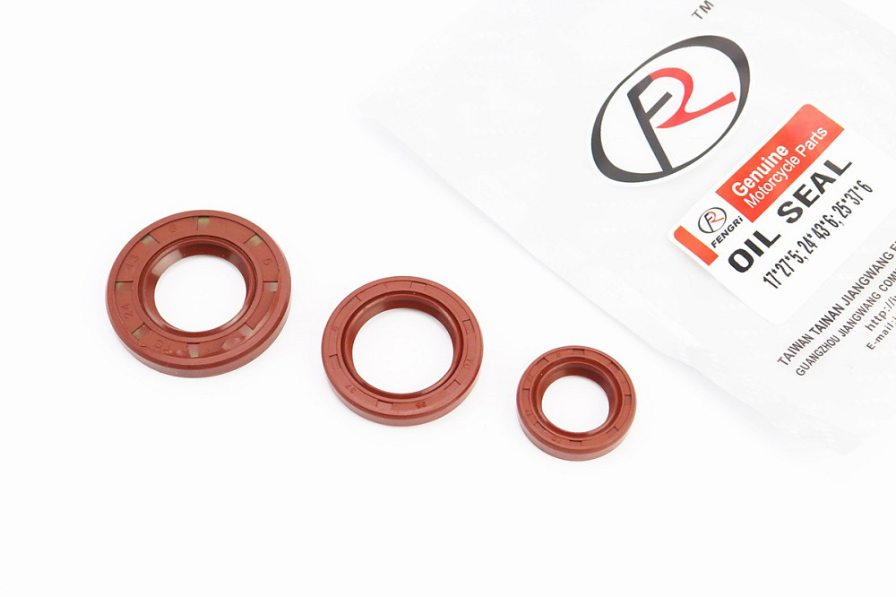 Сальники к-кт 3шт (17x27x5; 24x43x6; 25x37x6) двигуна, Suzuki AD50/Sepia, від 10шт -15% Київ - фото 1