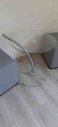Журнальний столик MUNA прозоре скло/хром д.50 Київ