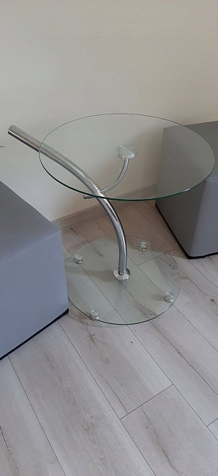 Журнальний столик MUNA прозоре скло/хром д.50 Київ - фото 2