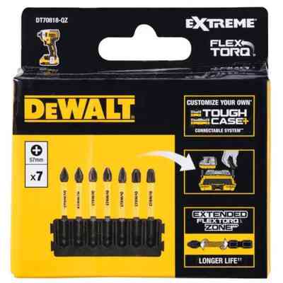 Набор бит DeWALT в касете для Tough Case, FlexTorq, L=57 мм, Рh1-2шт,Рh2-3шт,Рh3-2шт. (DT70818) Винница