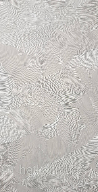 Шпалери вінілові на флізеліні Grandeco Time метрове листя монстери структурні світло-сірі сріблясті Київ - фото 1