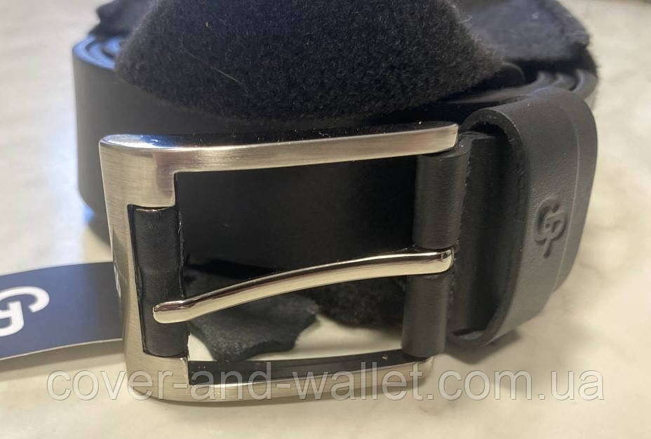 Елітний чоловічий шкіряний ремінь чорного кольору Grande Pelle Rullo 38мм Київ - фото 5