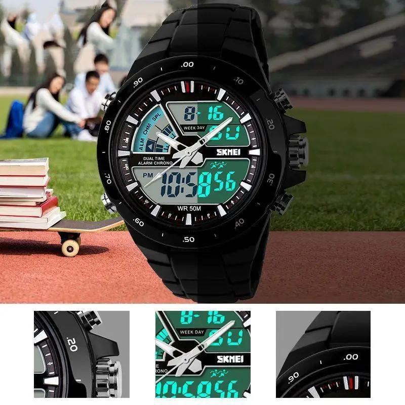 Мужские часы Skmei 1016 Shark Black С красной каемкой Киев - изображение 8