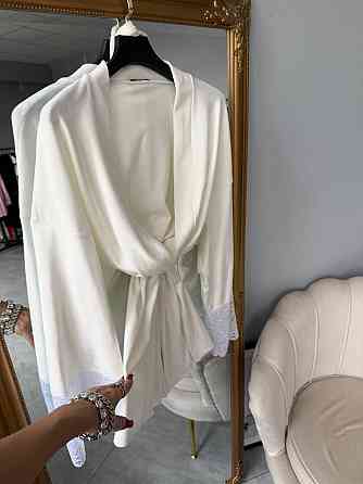 Жіночий стильний романтичний велюровий халат + мереживо Одеса