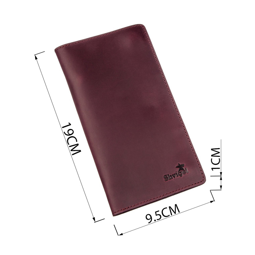 Бумажник женский на кнопках кожаный матовый SHVIGEL 16196 Бордовый Киев - изображение 5
