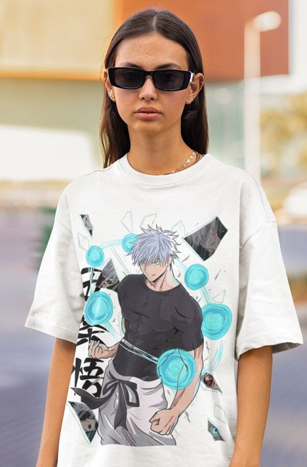 Футболка аниме Магическая битва оверсайз (S/M/L) Черний AnimeJ0964 Днепр - изображение 3