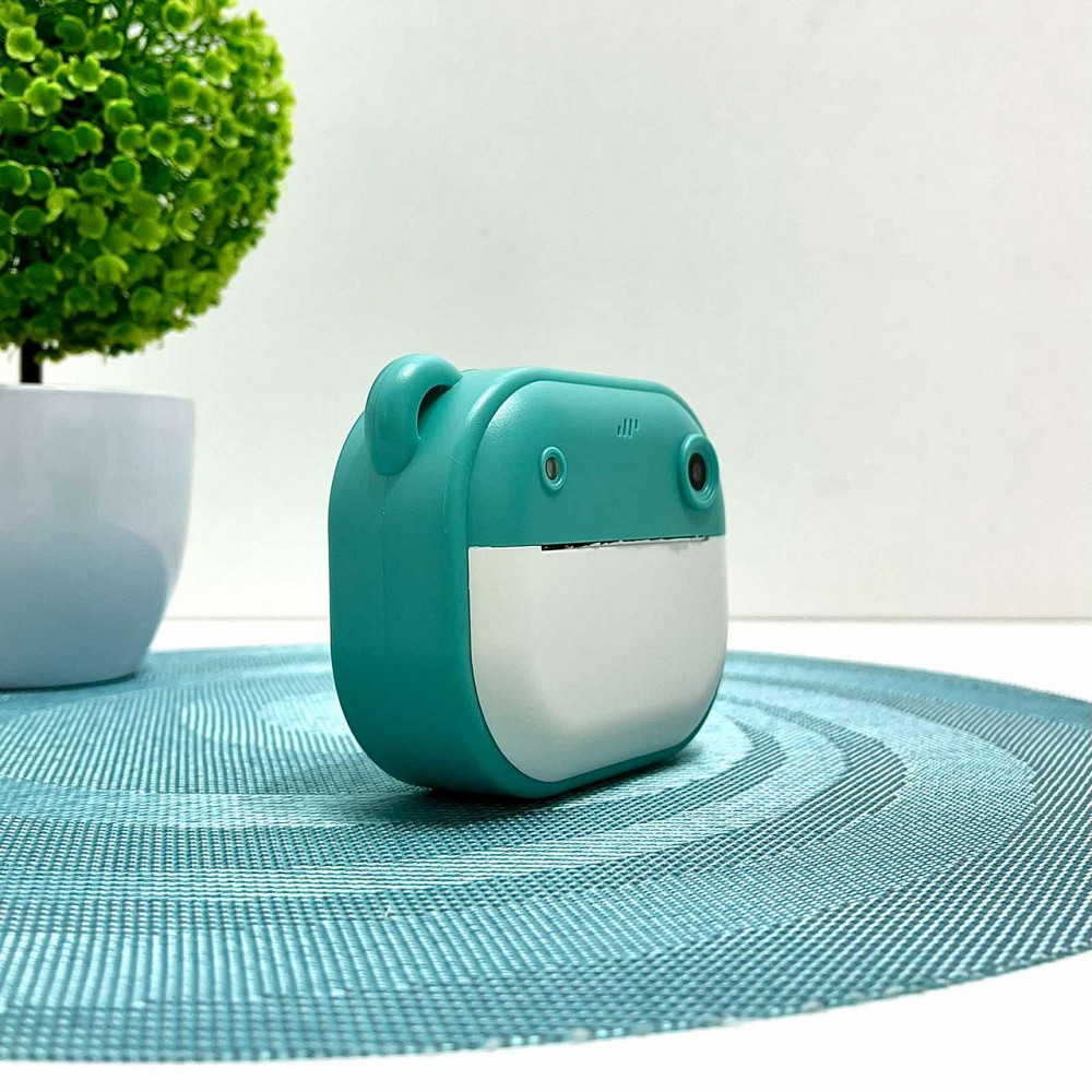 Фотоапарат-принтер фронтальна камера чб друк USB-кабель 2 рулони термопаперу звук фото відео ігри SD роз'єм Бірюзовий (C 66631) Чернігів - фото 8