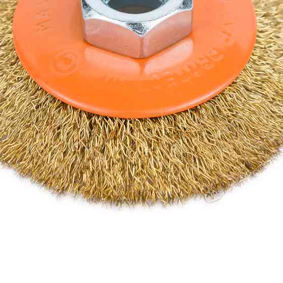 Grad Щетка проволочная конусообразная Ø75мм М14×2мм (латунированная) GRAD (9035075) Коломия
