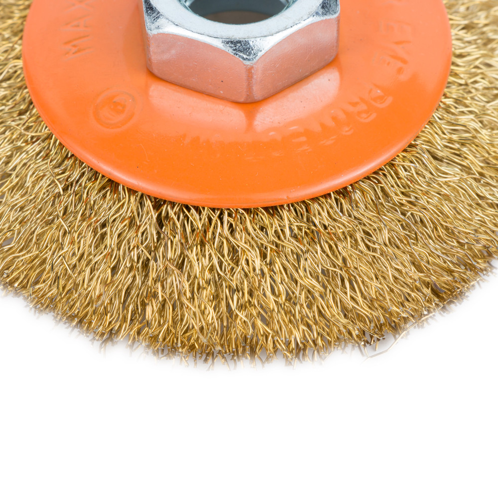 Grad Щетка проволочная конусообразная Ø75мм М14×2мм (латунированная) GRAD (9035075) Коломия - фото 4