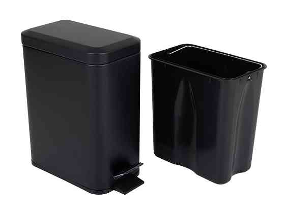 Мусорное ведро с плавным закрытием прямоугольное Zerix Sansa-TC0105 Black 5 л цвет черный нерж. сталь (ZX5894) Черновцы