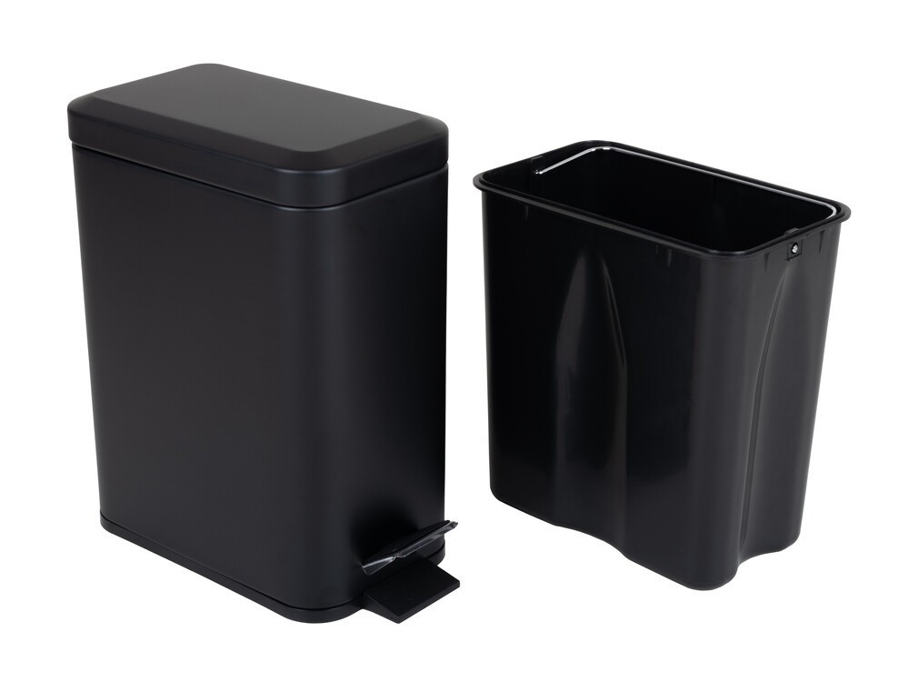 Відро для сміття з плавним закриванням прямокутне Zerix Sansa-TC0105 Black 5 л колір чорний нерж. сталь (ZX5894) Чернівці - фото 5