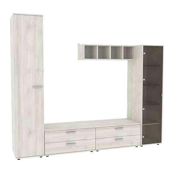 Стінка у вітальню Hugo-4, Дуб Шамоні Світлий, 2480х520х2120 Львів