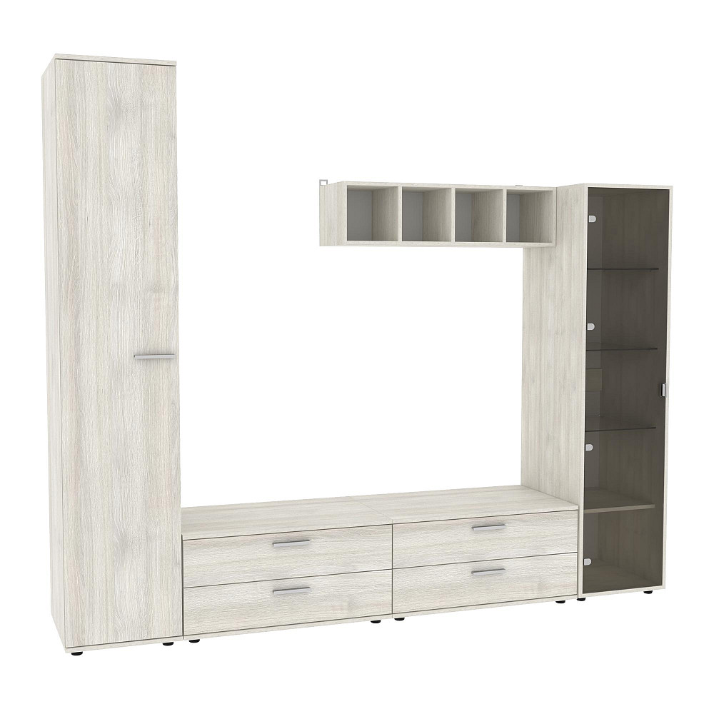 Стінка у вітальню Hugo-4, Дуб Шамоні Світлий, 2480х520х2120 Львів - фото 1