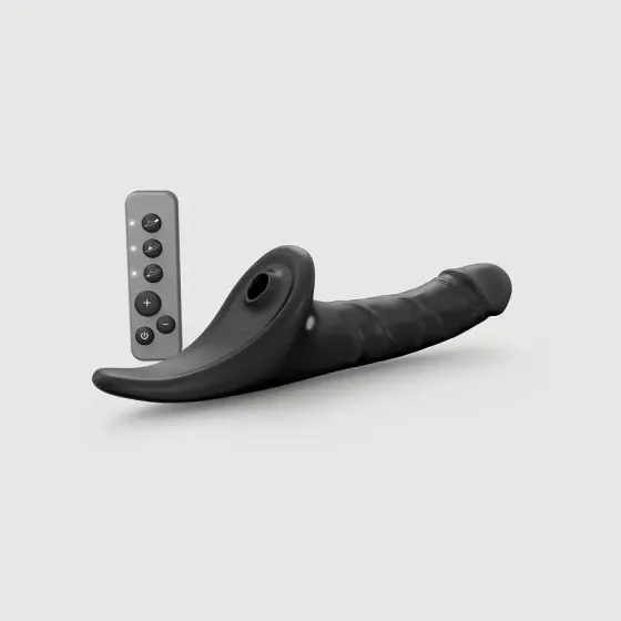 Вібронасадка для страпону з вакуумною стимуляцією Strap-On-Me Multi Orgasm Realistic Dildo M Black Львов