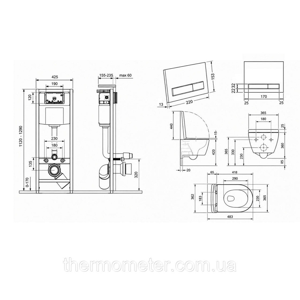 Готове рішення Qtap для ванної кімнати: підвісний унітаз Taurus Ultra Quiet 485×360×350 + комплект інсталяції Nest 4 в 1 Київ - фото 3